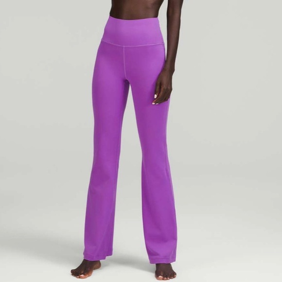 NEW Lululemon Size 10 Groove Super High Rise Flared Pant *Nulu Moonlit Magenta - Picture 2 of 10